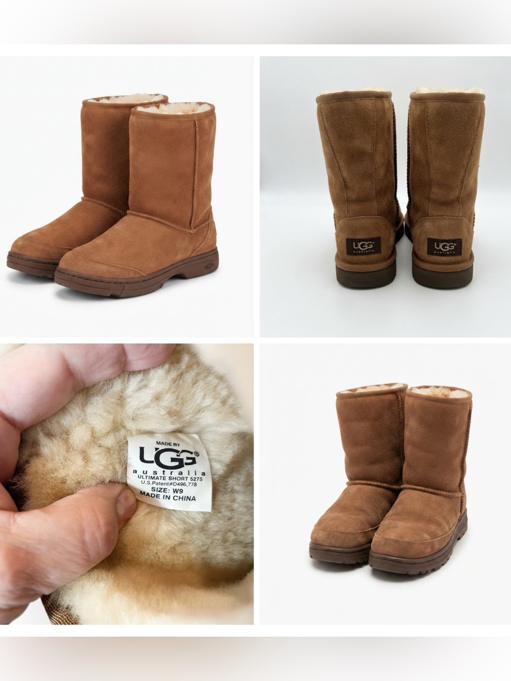 UGG “Ultimate Short” Suede Shearling Boots -Women’s
